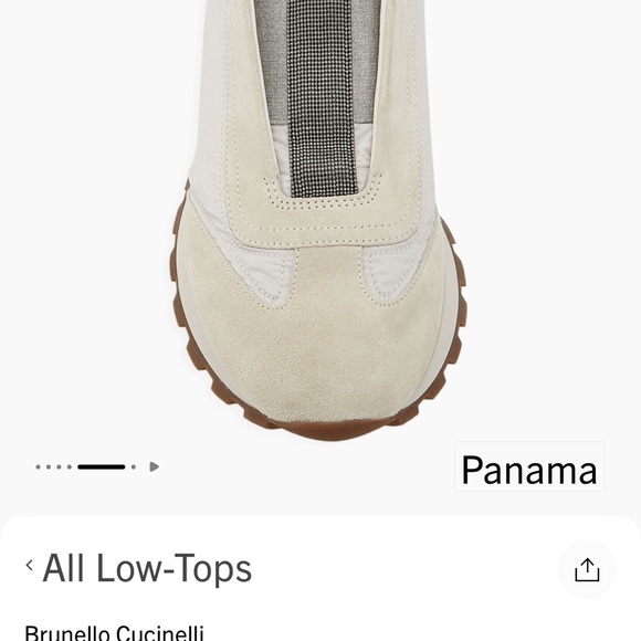 Brunello Cucinelli Cream and Brown Sneakers